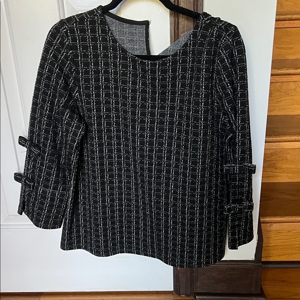 Karl Lagerfeld Black and White Checkered Blouse